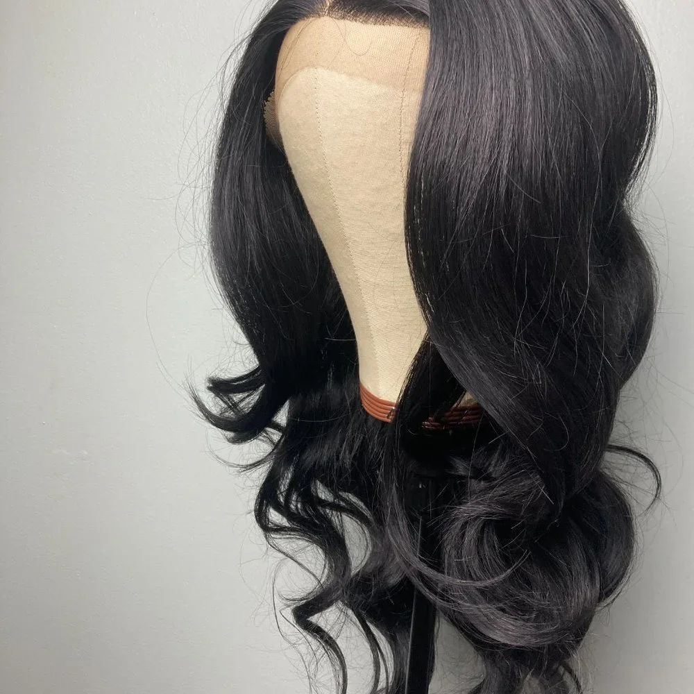 Long Black Wavy Lace Front Wig
